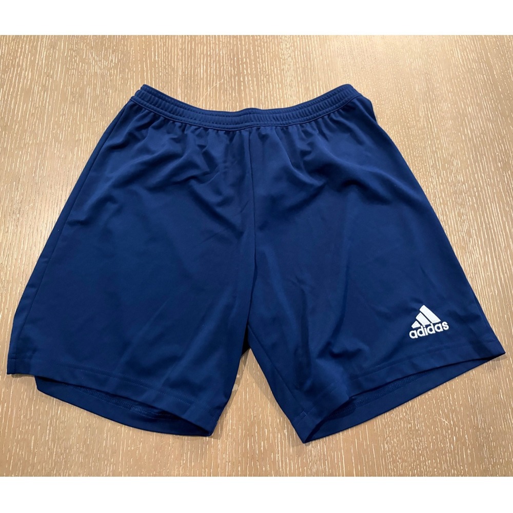 Adidas Men's Large Navy Blue Athletic Performance Soccer Training Shorts